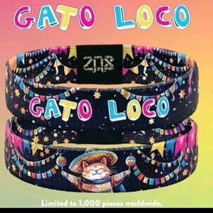 ZOX "GATO LOCO" CAT Cinco De Mayo collectible vintage New MD wristband